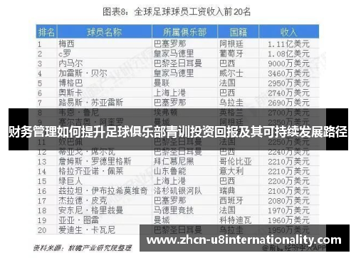 财务管理如何提升足球俱乐部青训投资回报及其可持续发展路径